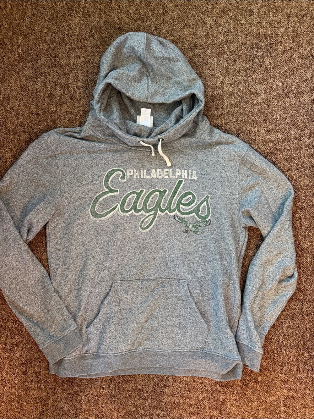 Junk Food Philadelphia Eagles Grey Pullover cow neck Hoodie